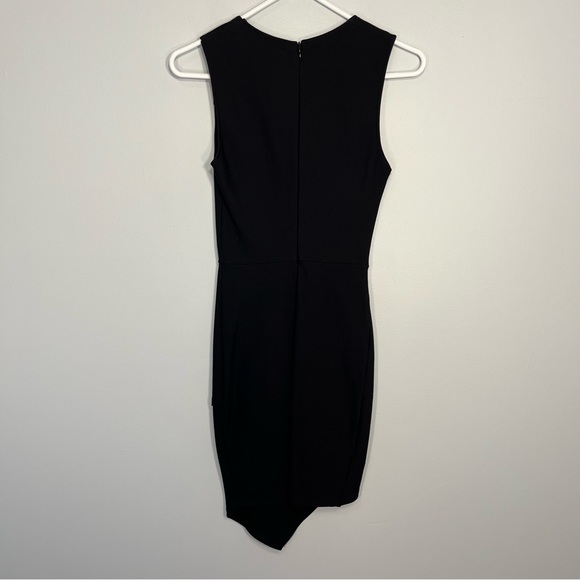 Lulus Dress Womens Small Black Be Me Sleeveless Bodycon Asymmetric Hem Faux Wrap - Picture 2 of 9